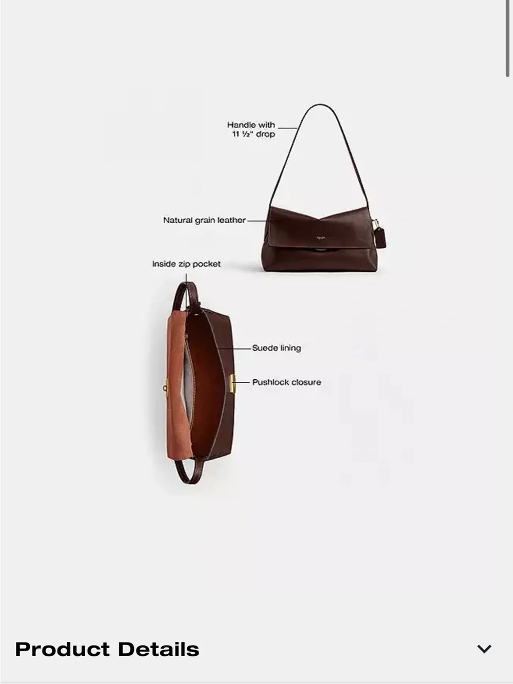 Coach Chelsea Shoulder Bag 30 in Brass/Maple Brown - Picture 2 of 12